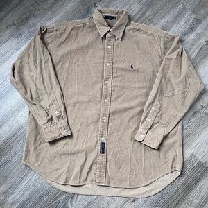 VTG 90s Ralph Lauren XL Blaire Button Down Shirt, Corduroy, Mens, Logo, Polo